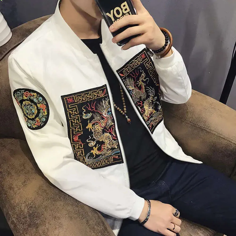 Spring Men Bomber Jacket 2017 New Fashion Chinese Long Pao Jackets Men Slim Fit Long Sleeve Casual Coats Windbreaker 5Xl-M 85