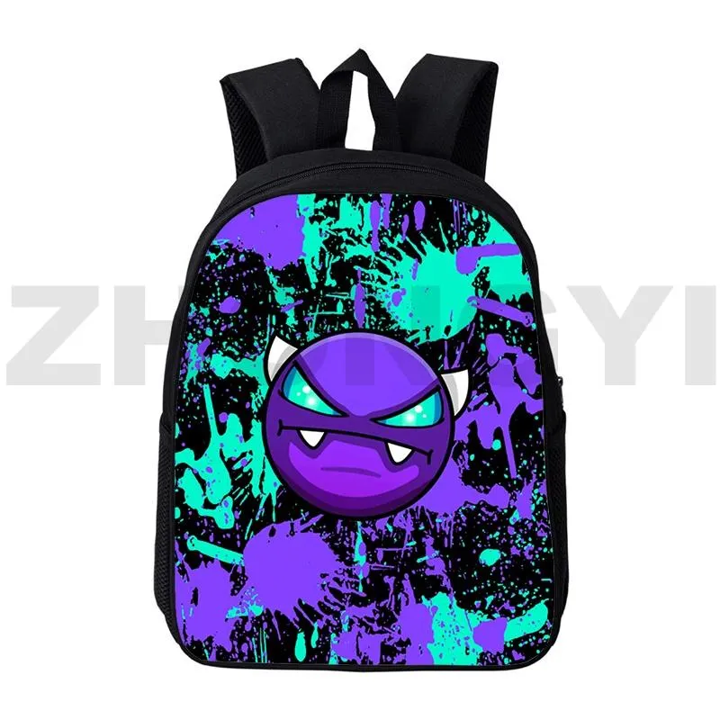 Sacos irritado geometria traço jogo 3d mochilas para meninas adolescentes lona mochilas 12/16 Polegada esportes ao ar livre bolsa de ombro portátil