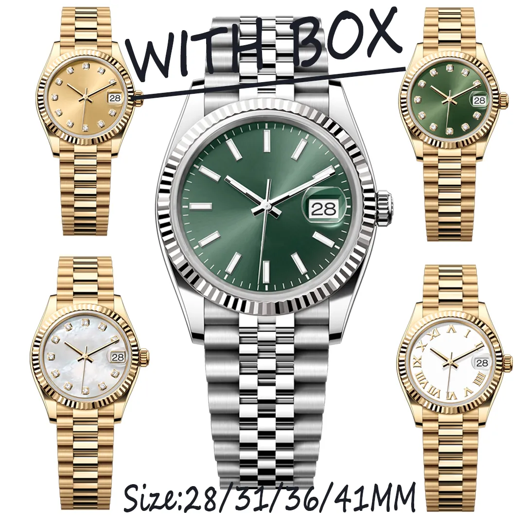 Luksusowe zegarki męskie 36/41 mm Automatyczny ruch ze stali nierdzewnej Złote zegarek 28/31 Women 2813 MECHANICAL QUARTZ SUPER LUMINY PARES Style Klasyczne zegarek