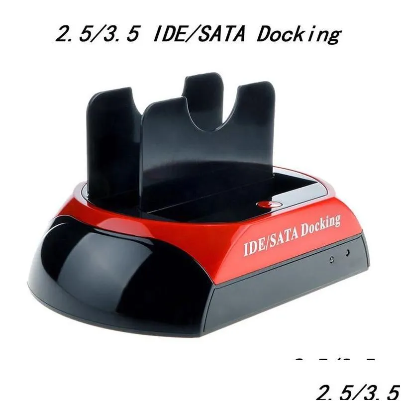 Custodie Hdd Custodie Hdd Disco rigido Docking Station Base 2.5 3.5 Ide Sata Usb2.0 Dock Custodia doppia scatola esterna Custodia Drop Dheav