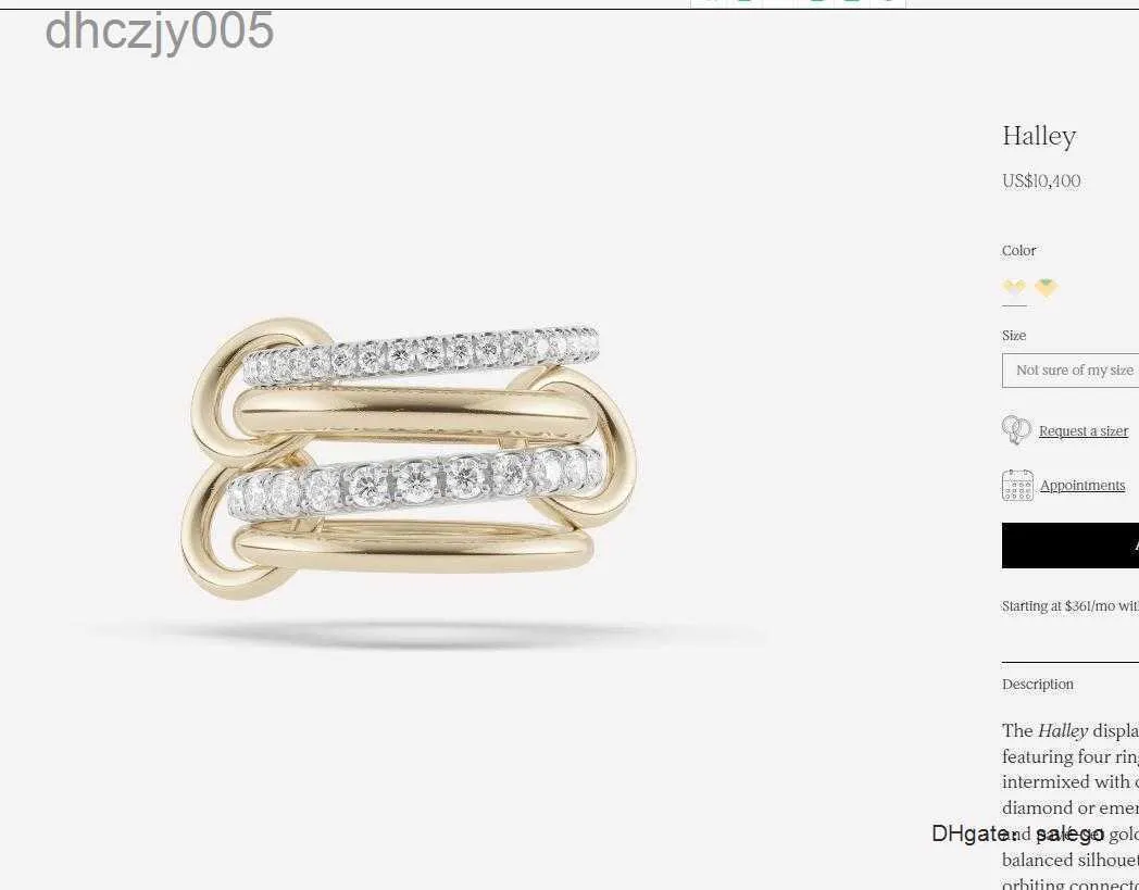 Halley Gemini Spinelli Kilcollin Ringe, Markendesigner, neu in Luxus-Edelschmuck, Gold- und Sterlingsilber-Hydra-Ring KYA1