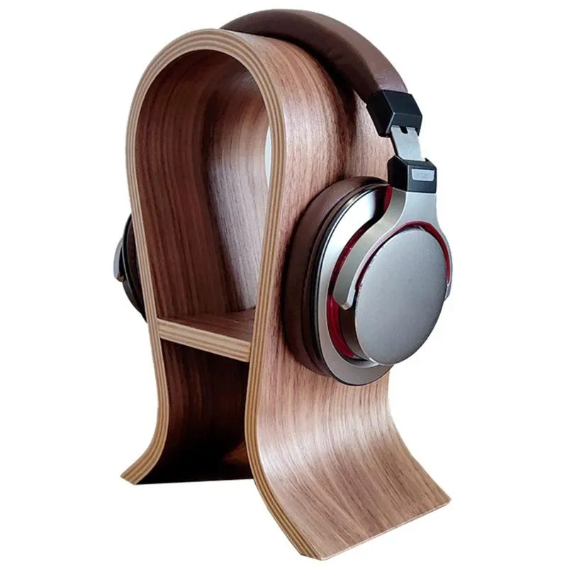 Accessories 2022 New Antislip Wood Headset Holder Stand Earphone Supporting Bars AntiScratch Hanger Bedroom Gaming Desk Accessories