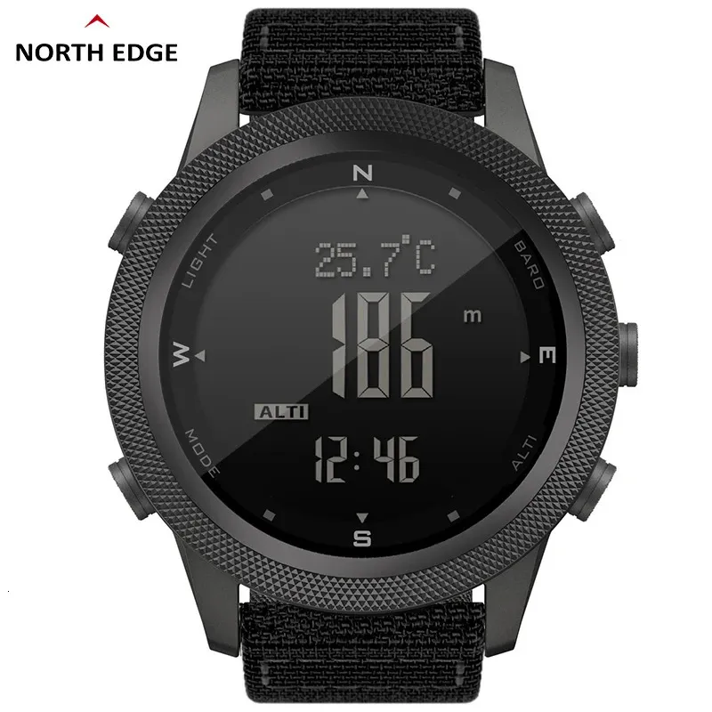 NORTH EDGE APACHE Mannen Digitaal Horloge Buitensporten Hardlopen Zwemmen Sport Horloges Hoogtemeter Barometer Kompas WR50M 240112