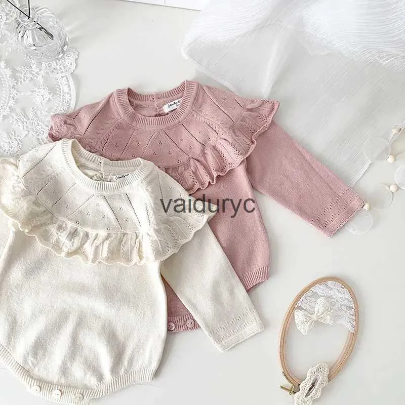 rompers new antumn Baby Bodysuit infant لطيف متماسكة قطعة واحدة فتيات صغيرات Outwear H240508