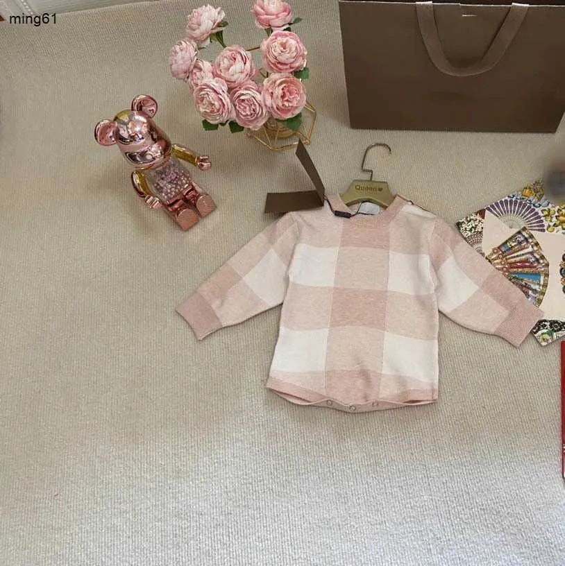 Brand Infant Jumpsuits Gradient Duże Plaid Design Boys Bodysis Bodysis Rozmiar 70-100 bawełniany nowonarodzony garnitur dla dzieci