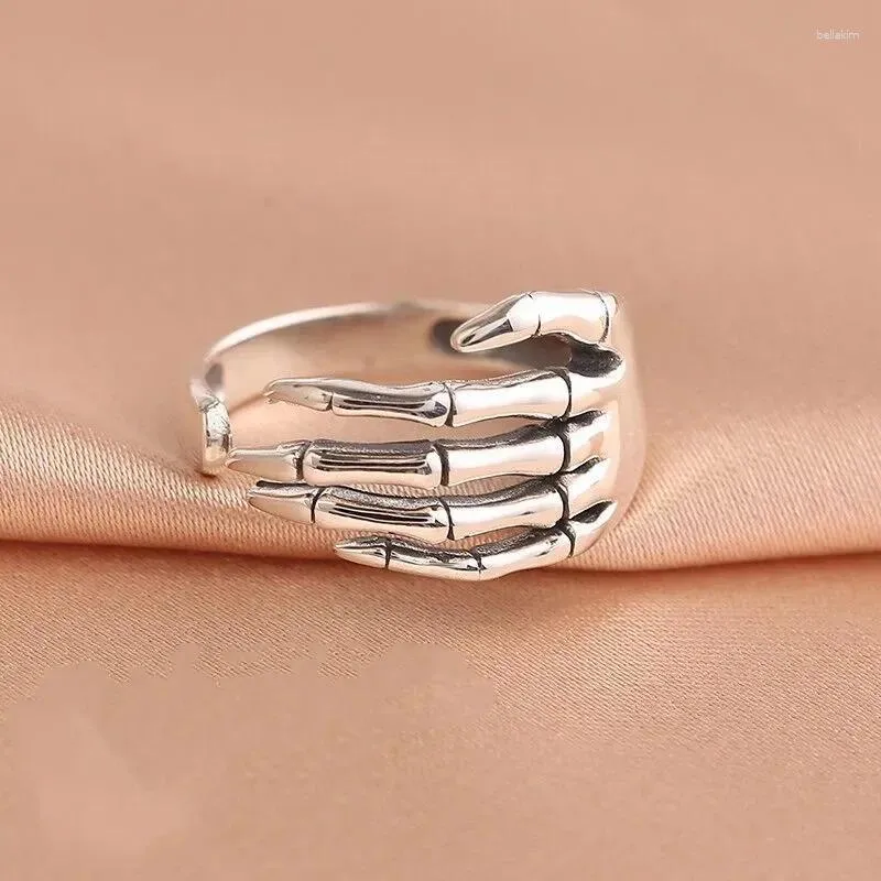 Cluster Rings 925 Sterling Silver Skeletal Hand Open For Women Party Luxury Designer Jewelry Christmas Accessories