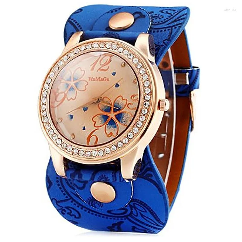 Нарученные часы Womage Watch Crystal Women Watches Негабаритный циферблат Quartz Женщины творческие браслеты для модных топов браслет