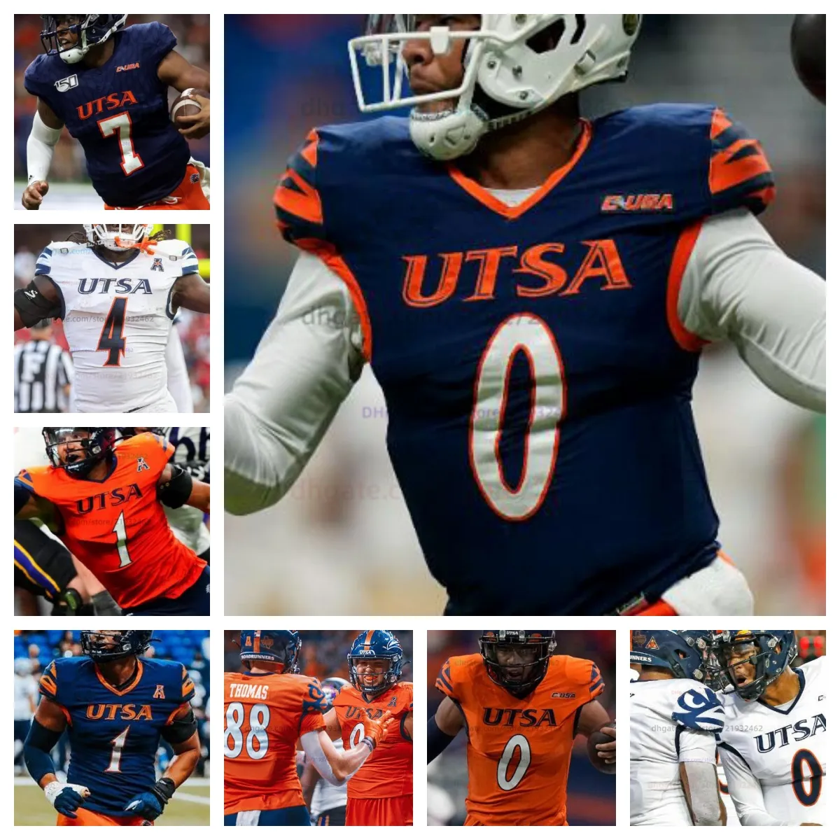 Anpassad 1 Trey Moore UTSA Roadrunners College Football NCAA Jersey Alla namn nummer 15 Truman Bell II 7 Donyai Taylor 12 Eddie Lee Marburger 11 Zah Frazier Robert Henry