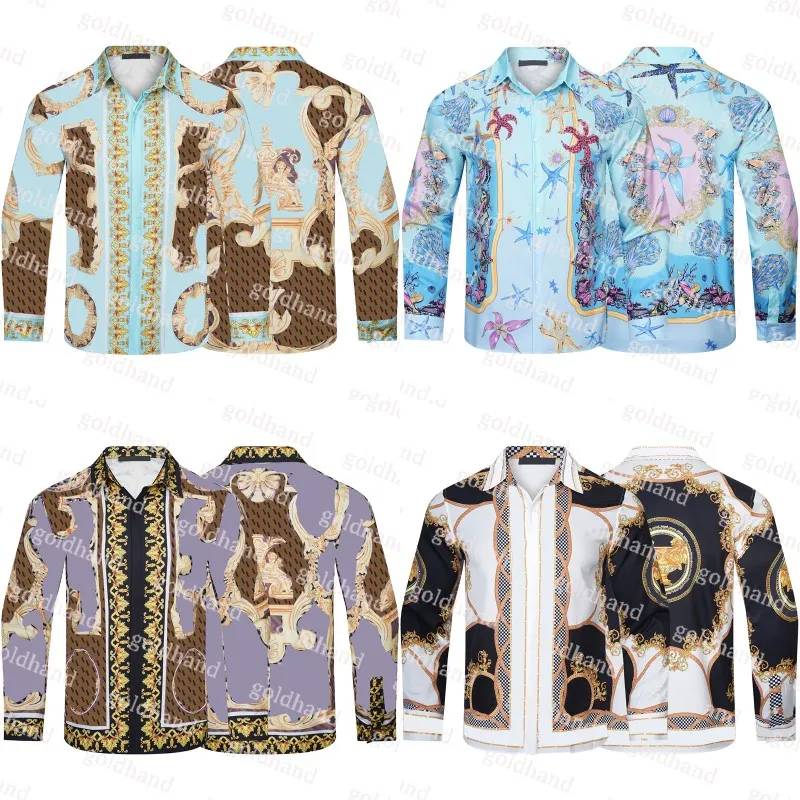 Designer Mens Button Shirts Luxury Crown Stylr Shirts tTops Long Sleeve Bowling Shirts Jackets