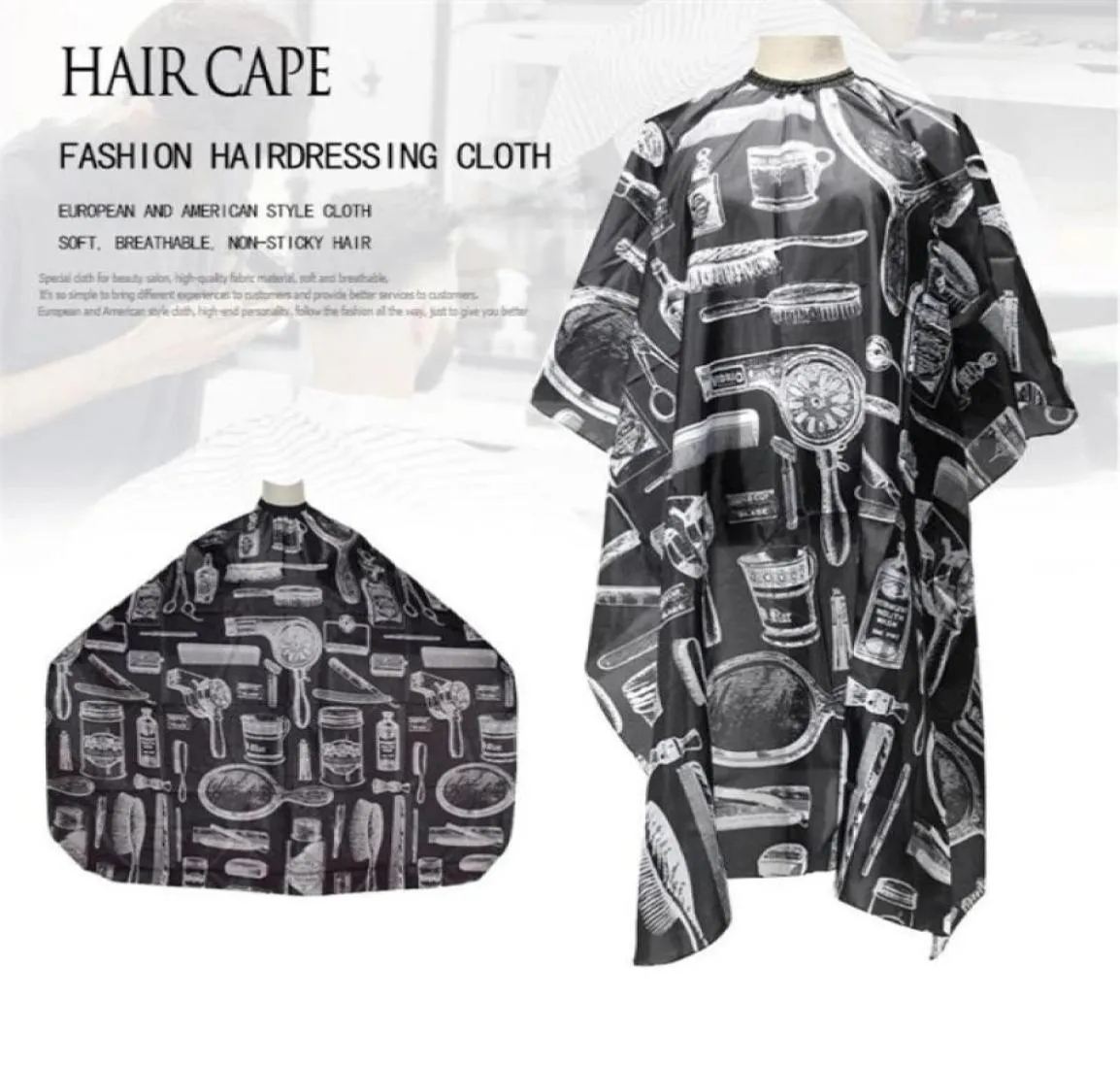 Hairdresser Bib Pattern Cutting Hair Waterproof Cloth Salon Barber Cape Cleaning Hairdressing Apron Professional Haircut Capes 2203187348