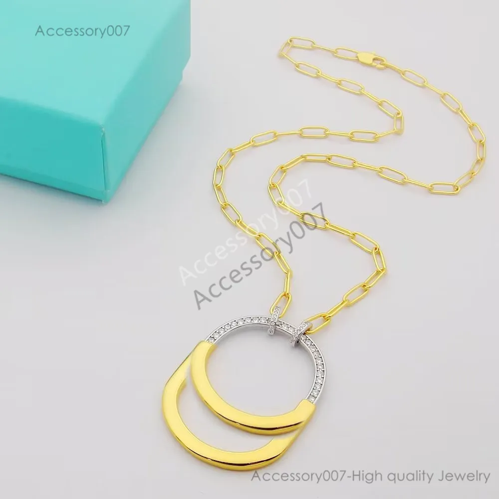 Top quality designer jewelry necklace Tiff Home Lock Rose Pendant Necklaces S925 Necklace Gold Fashion with Diamond
