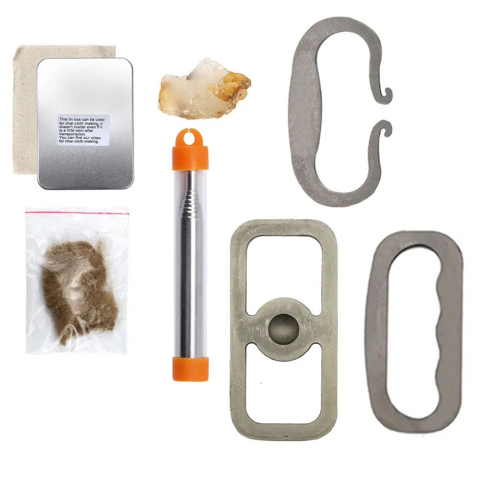 1 Kit Allume-feu, Silex Et Acier De Survie En Acier, Outil De Survie D'urgence En Plein Air Pour Voyage, Camping, Randonnée