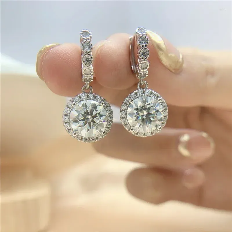 Studörhängen Loriele Real Moissanite Drop For Women Sparkling Diamond Earings 1CT S925 Sterling Silver Jewelry Wholesale GRA