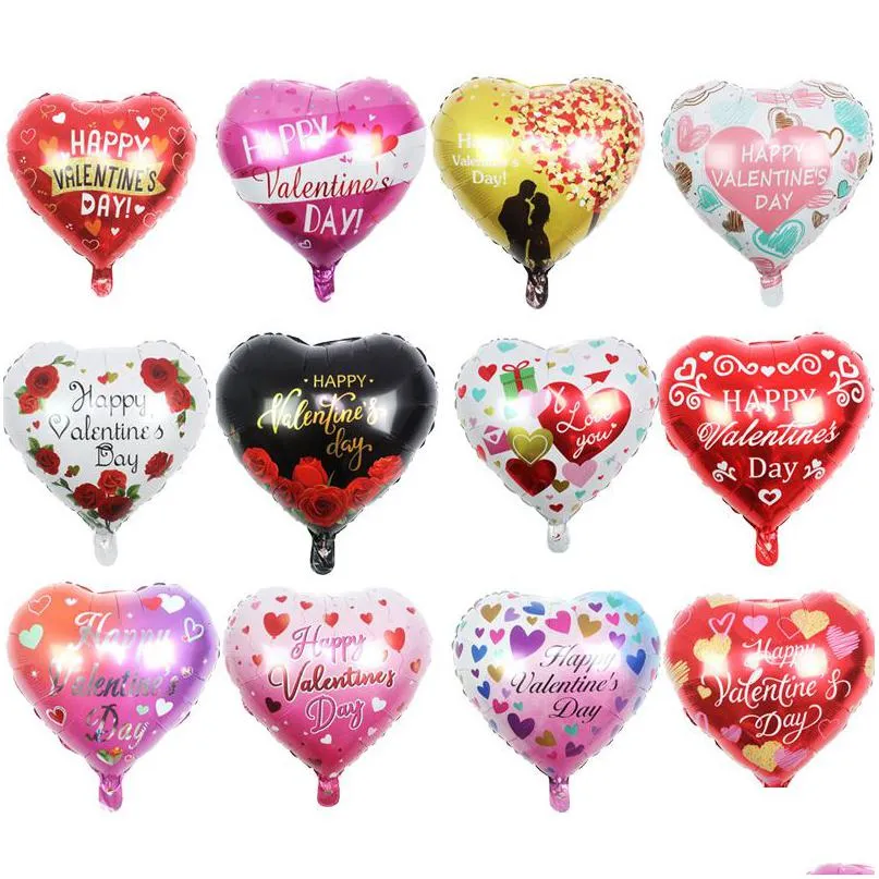 Décoration de fête 18 pouces Happy Valentines Day Ballons en film d'aluminium Anniversaire de mariage Drop Livraison Maison Jardin Fête Fête Suppl Dhhup