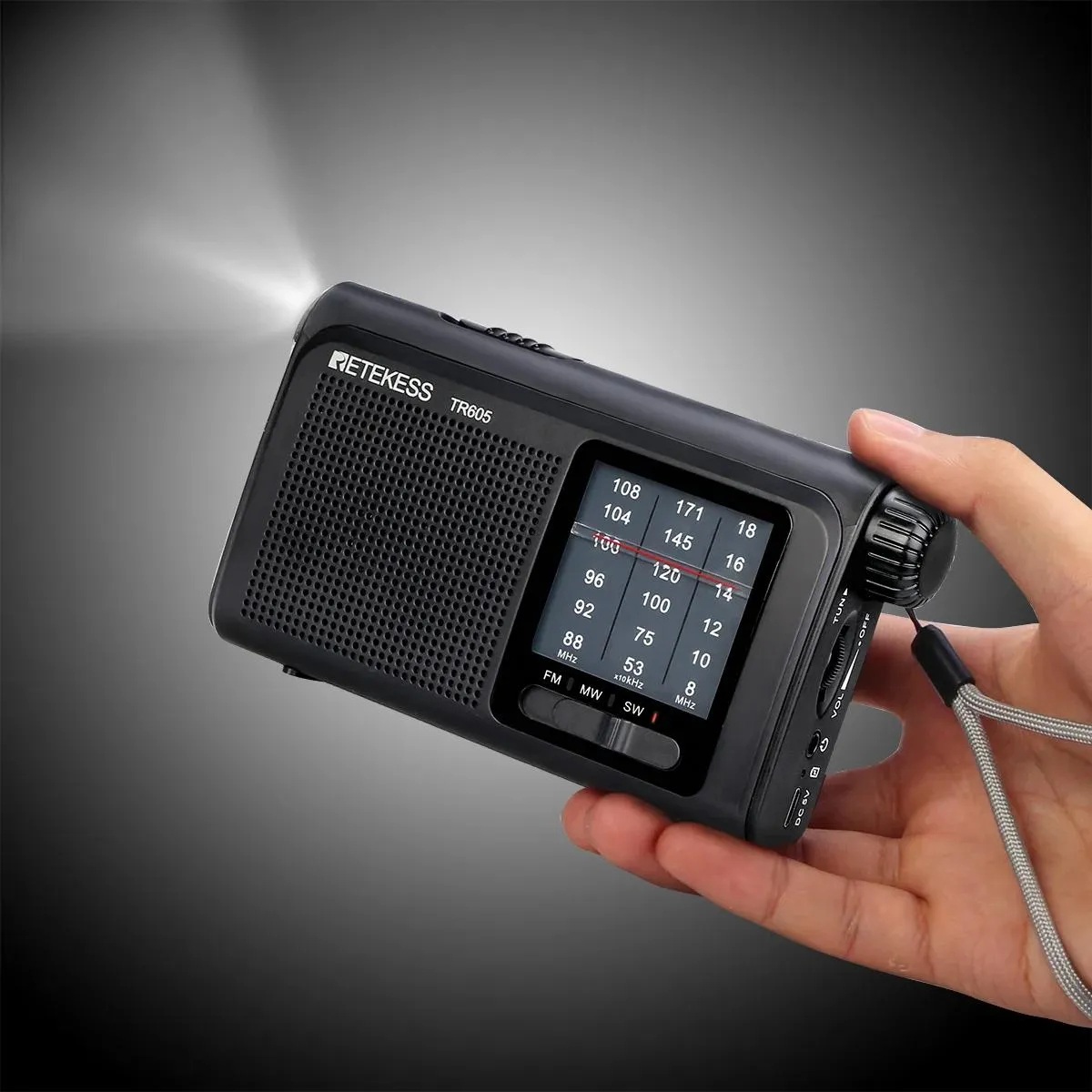 Tillbehör Retekess TR605 FM/MW/SW Portable Radio 3 Bandmottagare för gamla människor med FM AM SW Antenna ficklampa bärbar