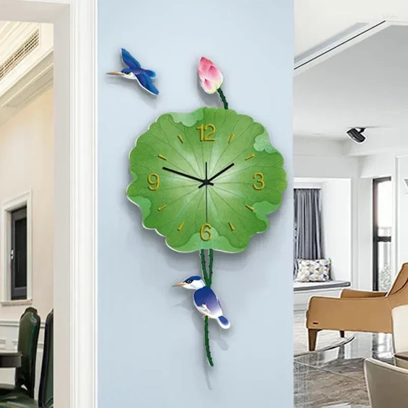 Horloges murales Horloge acrylique avec lumière LED Design moderne Salon Décoration Salle à manger Creative Décor à la maison