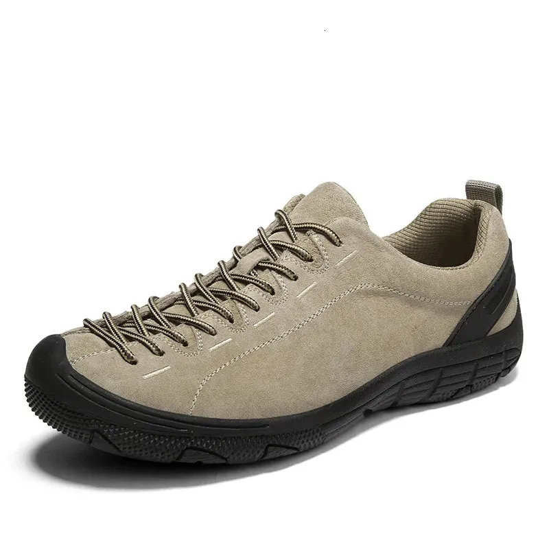 Chaussures pour hommes en cuir véritable extérieur antidérapant baskets respirant grande taille chaussures décontractées mode appartements bateau chaussures hommes mocassins 240112