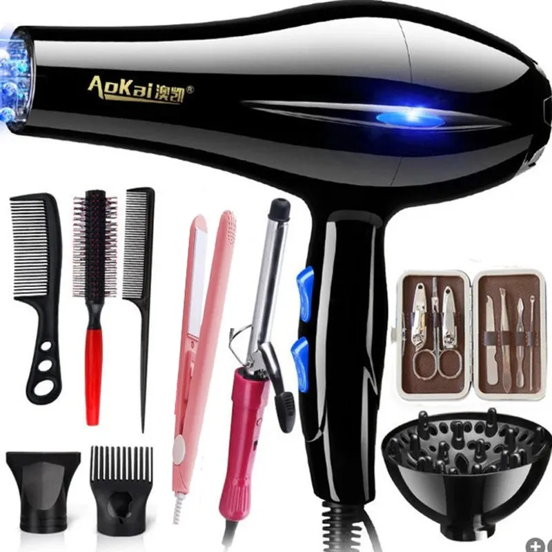 220V Household Hair Dryer High Power 2200W Electric Salon Hairdressing Blow Cartridge EU Plug 240112