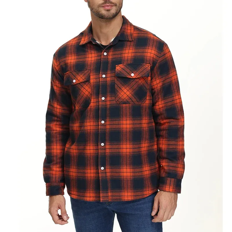 Giacca-camicia a quadri foderata in sherpa