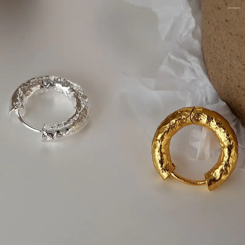 Серьги-кольца Evimi, серебро, золото, жидкая лава для женщин, подарок для девочек, простота, текстура, ювелирные изделия в стиле панк, Прямая оптовая продажа