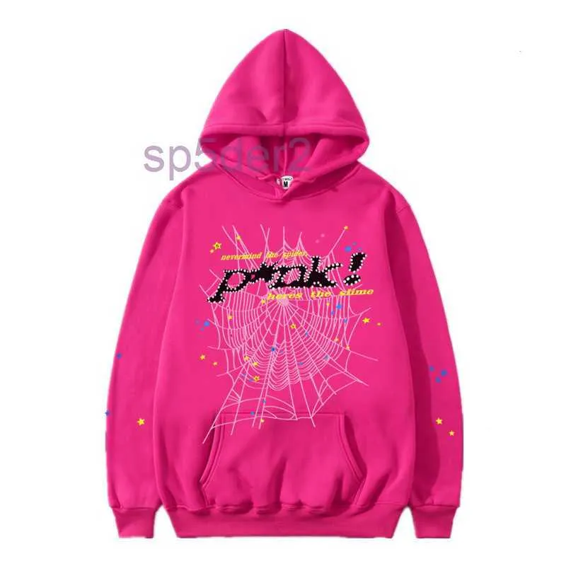 Sweat à capuche rose Designer Man Crewneck Sweat-shirt Activewear Pull de luxe Pull Hommes Spider 555 Mousse de haute qualité Imprimer Jeune E9OJ