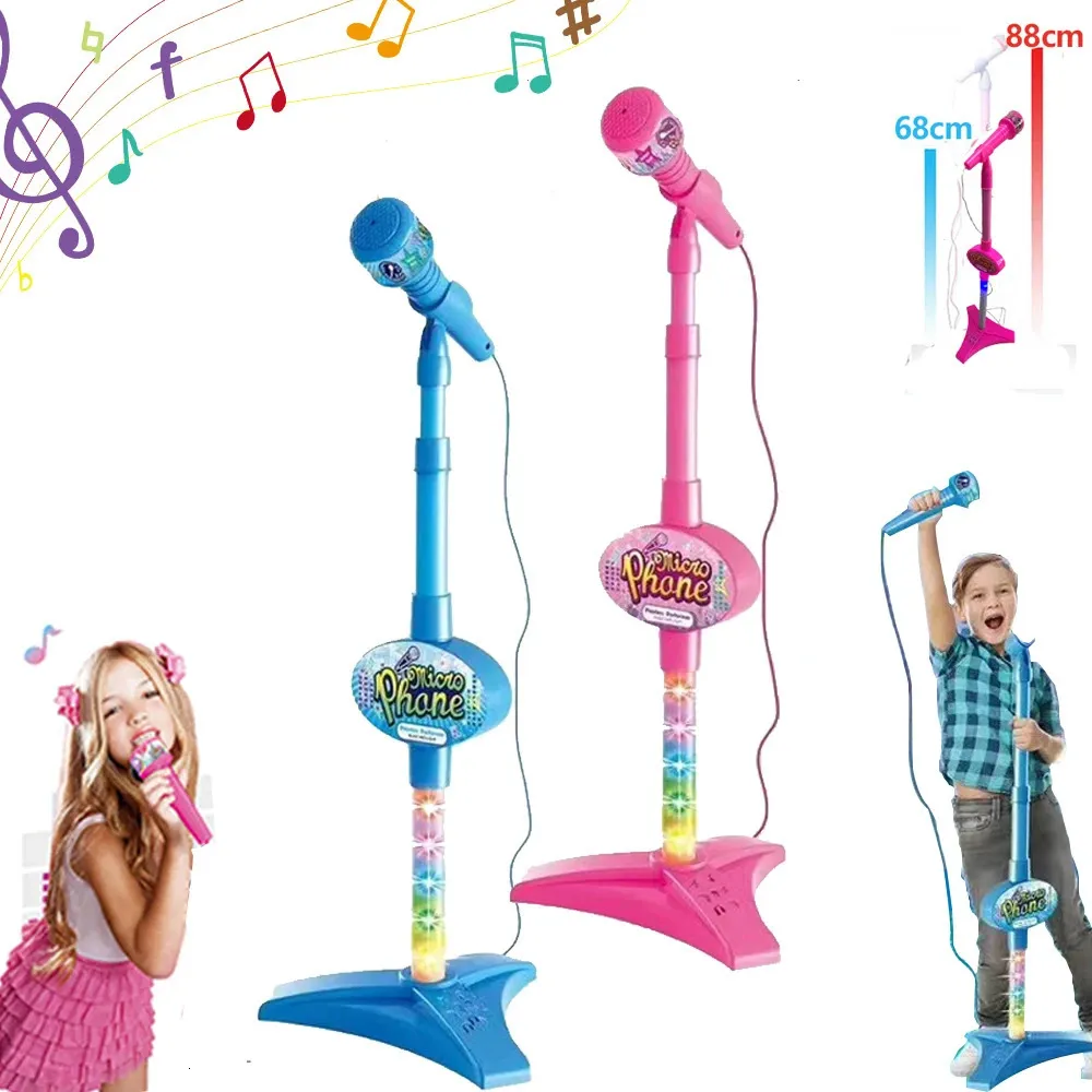 Est Kids Microphone With Stand for Children Music Instrument Toys Karaoke Mic Education Toy Birthday Girl Girl Boy 240112