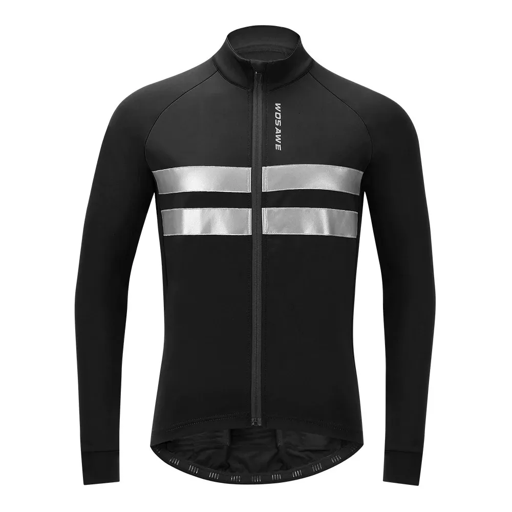 Wosawe Winter Cycling Jackets utomhussport varm kappa långärmad MTB vägcykel Jersey vindtät vindbrytare kläder 240112