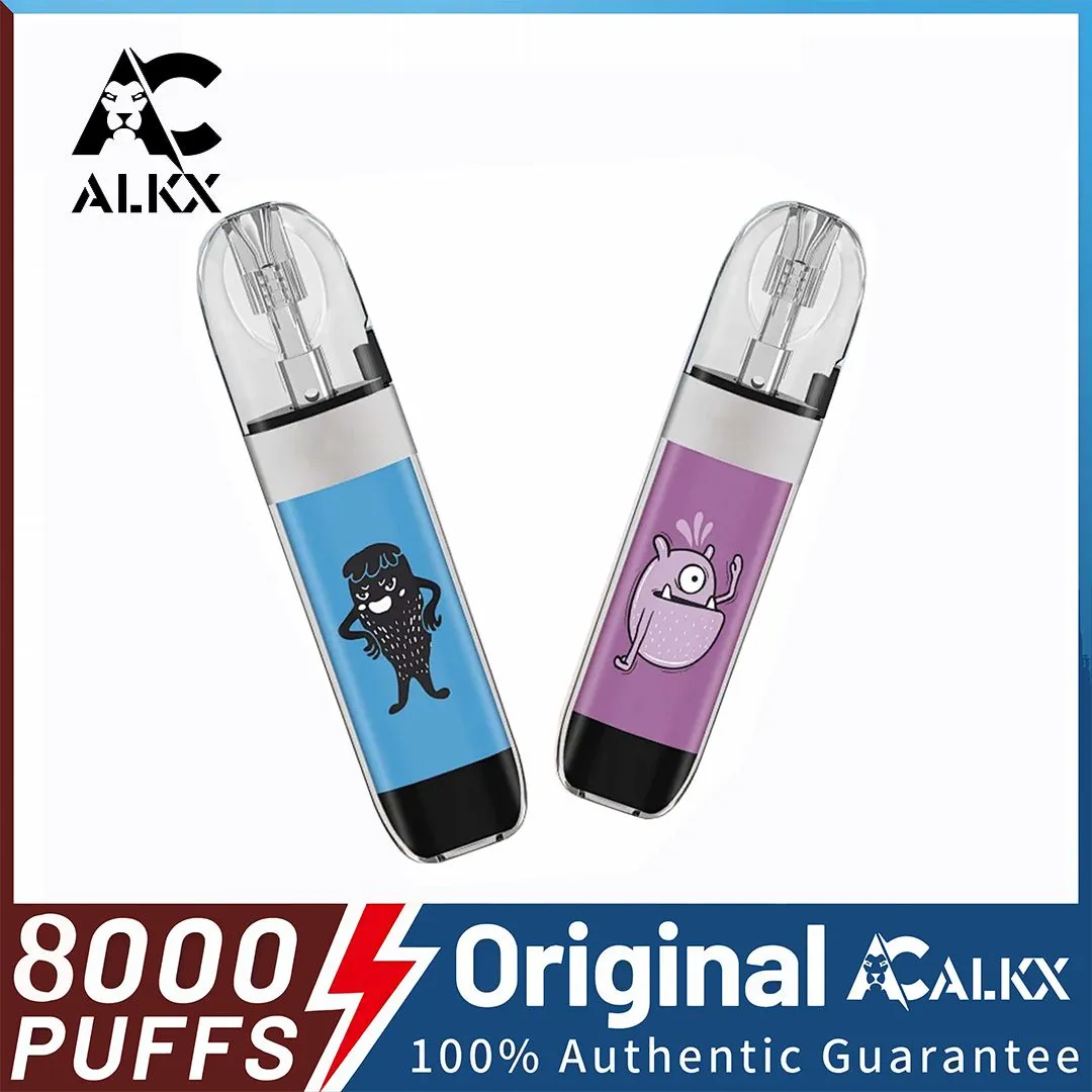 Original äkta Alkx X022 Puff 8000 engångsvapspenna tom pod enhet puff 2k/8k uppladdningsbar e -cigarett