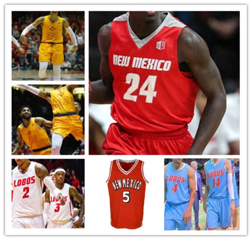 Custom 2021 Basketball New Mexico Lobos College Jerseys Jaquan Lyle Corey Manigault Carlton Bragg Jr Keith McGee Vante Hendrix CA6607645