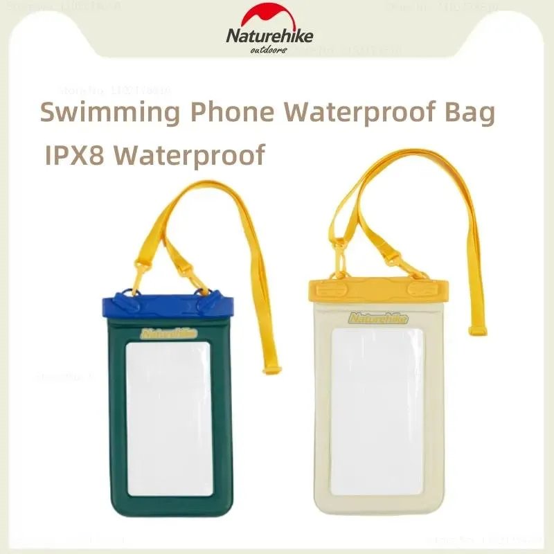 Väskor NatureHike IPX8 Vattentät telefonpåse Simning Dykning Mobiltelefon Försluten Protection Bag Universal Waterproof Case PVC Telefonskydd