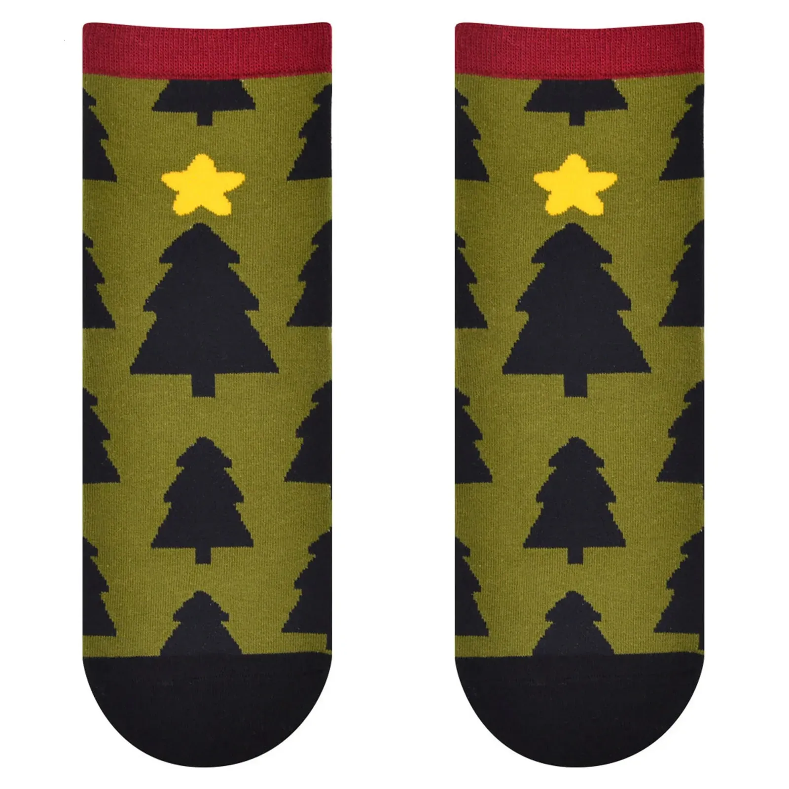 12 Pairs Set Christmas Women'S Tree Printing Funny Socks Cotton Pattern Cute Woman Clothing Ankle Socks Casual Sport Funny Socks 240113