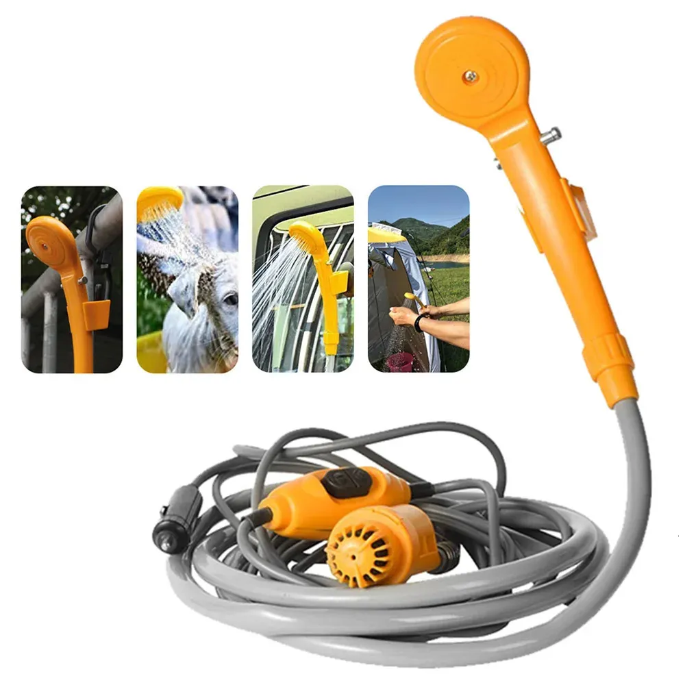 Ferramenta portátil para lavagem de chuveiro de carro, 12v, bombas de água, acampamento para viajar, praia, natação, animais de estimação, banho ao ar livre, interior 240112