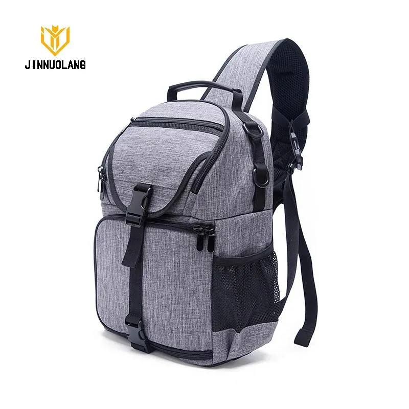 Tillbehör Jinnuolang SinglesHoulder Camera Bag Foto ryggsäck Vattentät slitesistent kamerapåse Crossbody Digital DSLR Pack for Lens