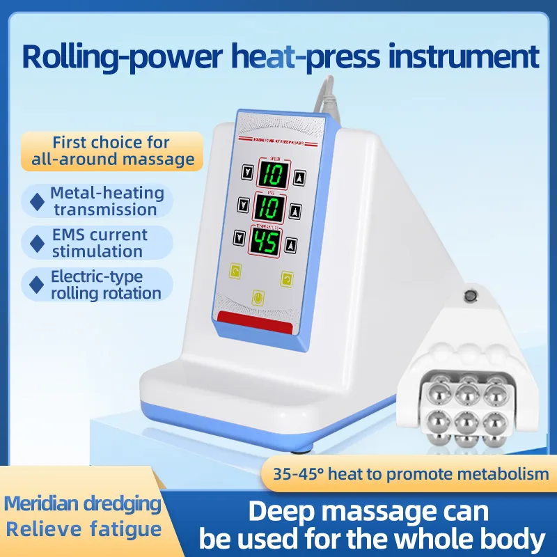 2024 Trendy Rolling Power Heat Press Instrument EMS Rotation Pain Relief Body Massage Micro Current Fat Loss Thinning Dredging Meridian Machine