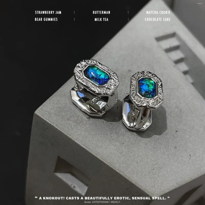 Stud Earrings Fashion Gradient Blue Green Zircon For Women Men Particular Woman 2024 Trend Luxury Jewelry And Accessories