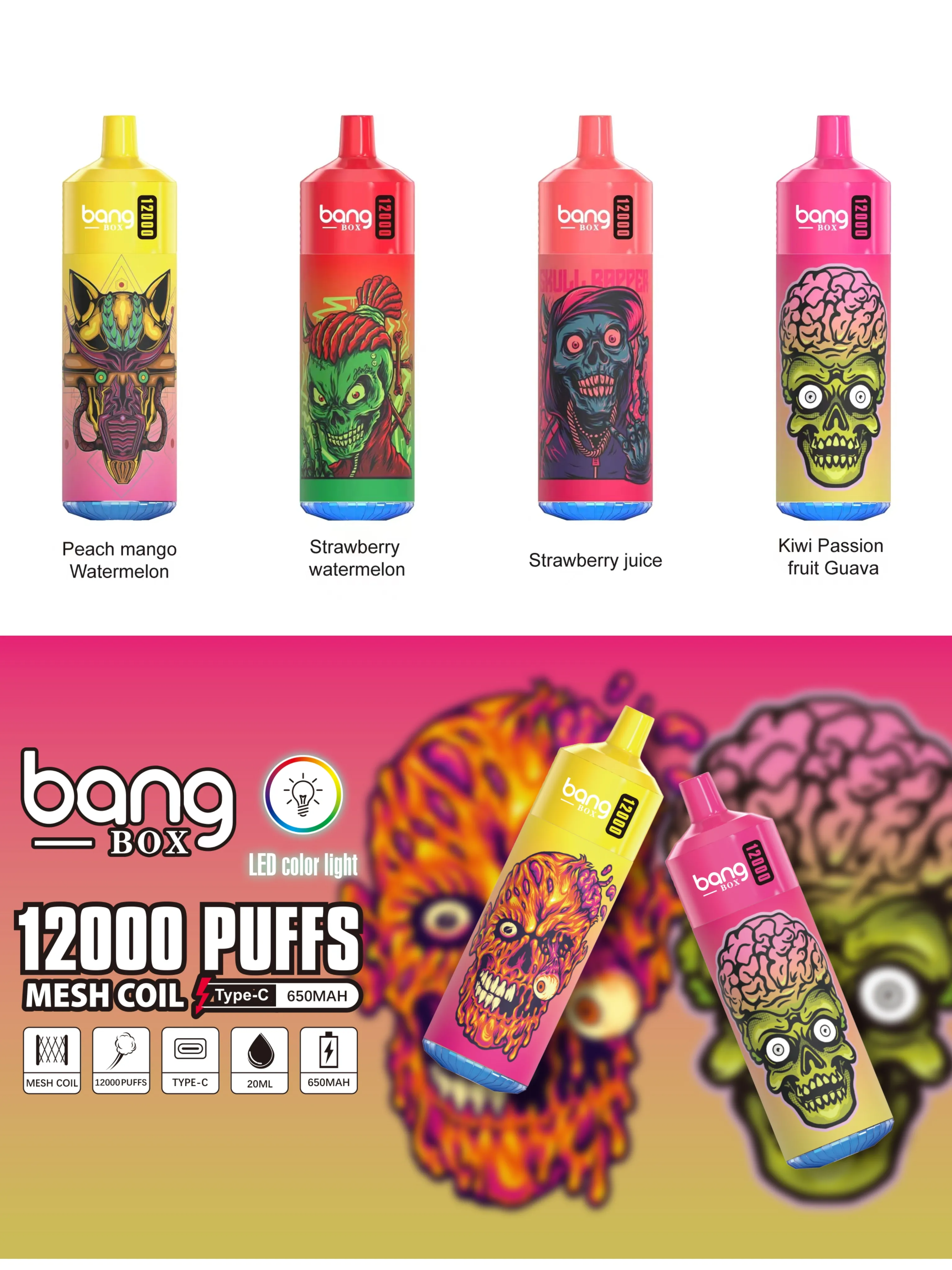 vape desechable bang box 12000 Puff Vapes desechables Pen Paquete más nuevo puff 12000 E Cigarrillo 0% 2% 3% 5% Vaporizar Recarga Bobina de malla Vape Pen Puffbars enviar un día puff 12k