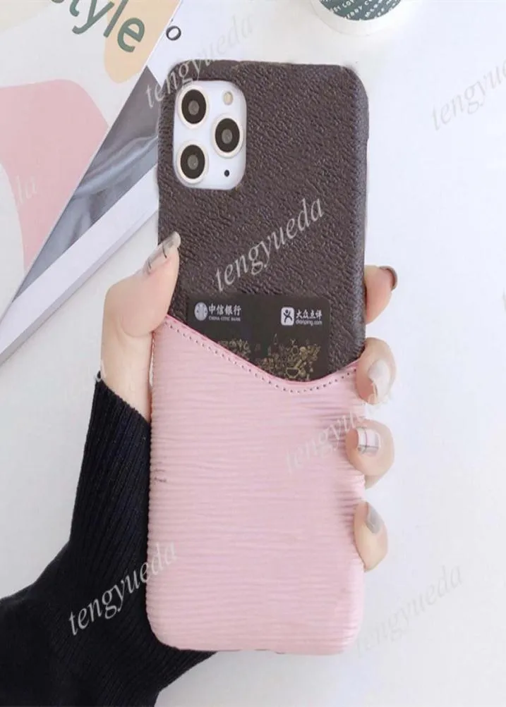 Capas de telefone de designer de moda para iPhone 13 13pro 12 11 pro max Xs XR Xsmax Couro Patchwork Cartão Bolso Capa de celular com Sams1634758