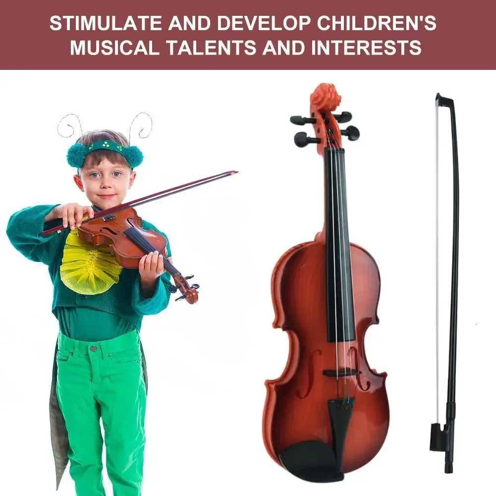 Simulation d'instrument de musique, cordes réglables, jeu de violon, jouets pour enfants débutants, jouets éducatifs, couleurs aléatoires 240113