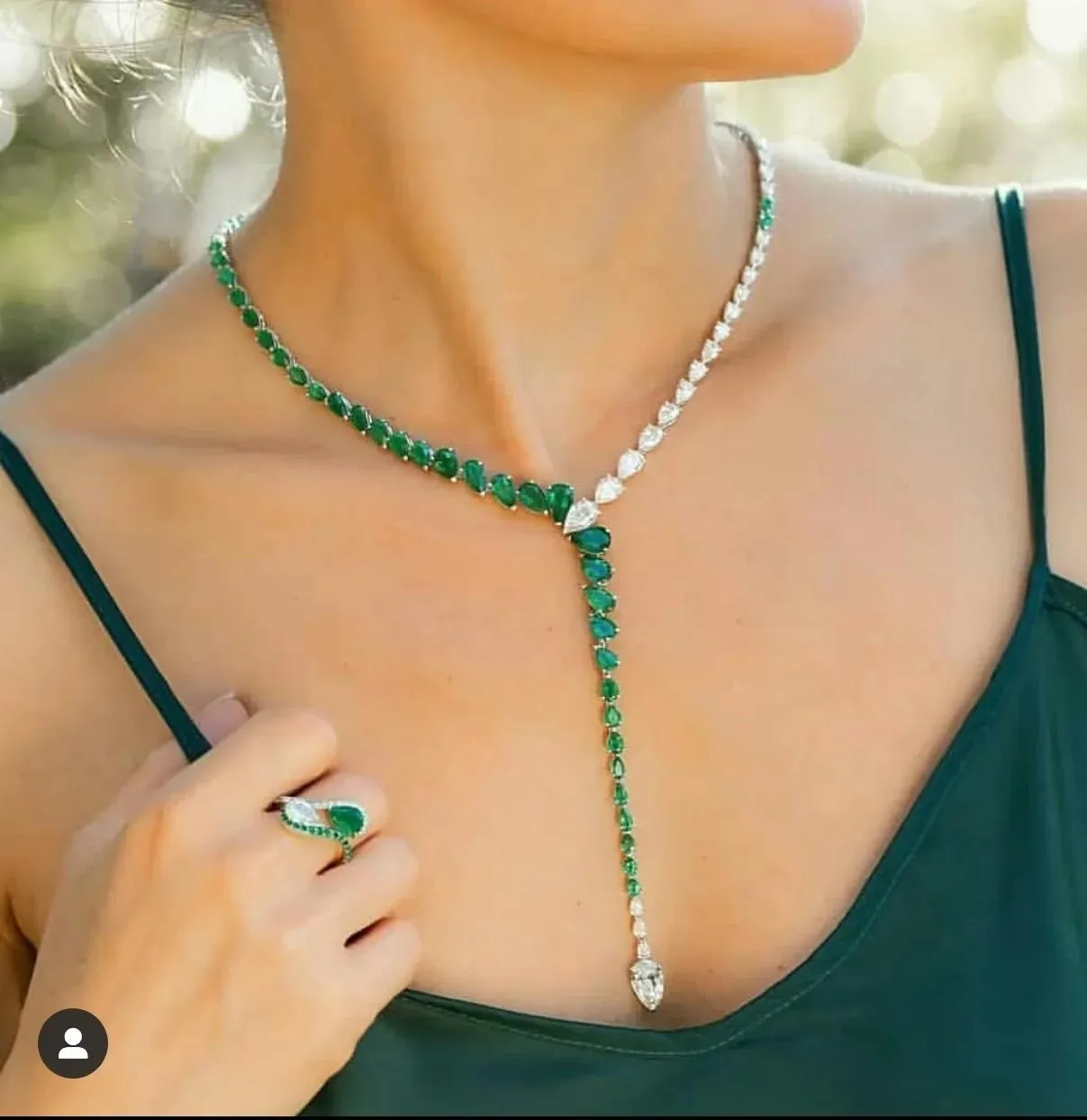 Halsband 14K Vitt guldfylld laboratorium Emerald diamant smycken set fest bröllop örhängen halsband för kvinnor brud engagemang smycken