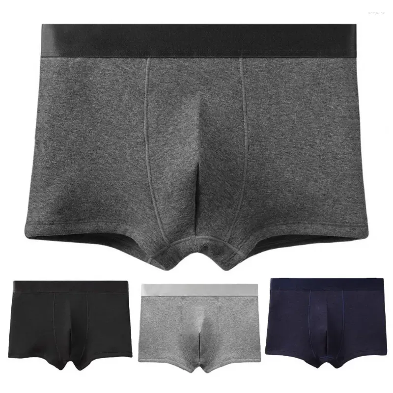 Sous-vêtements hommes boxeurs épaissie ceinture en peluche taille élastique doux anti-septique chaud mi-extensible U convexe thermique hiver Underpan