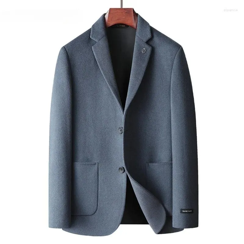 Erkekler Suits Yüksek kaliteli yün karışımı blazer sonbahar kış el yapımı çift taraflı tüvit yün takım elbise ceket lüks adam giyim m-4xl