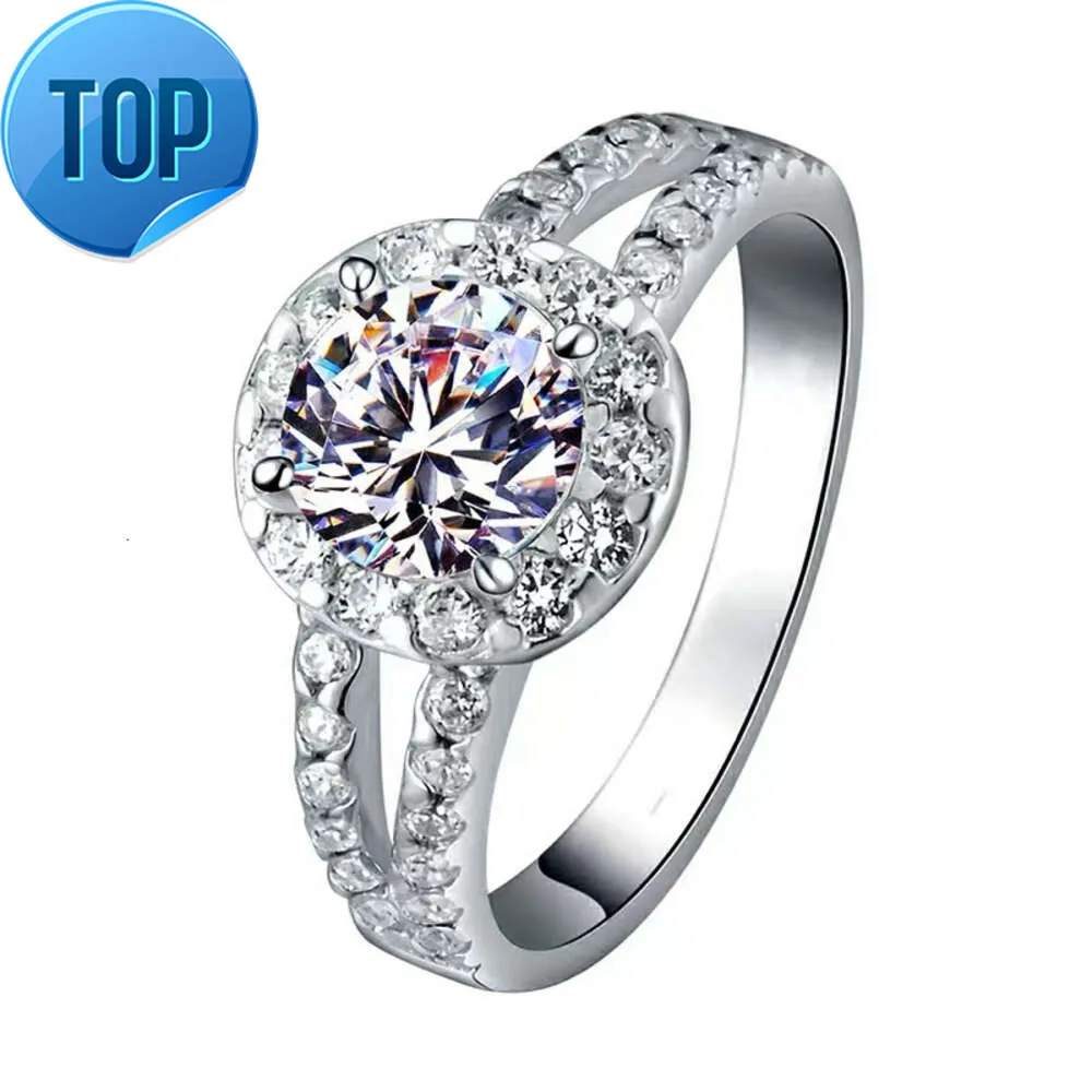 Custom Fine Jewelry s925 Sliver 2ct 8.2mm Moissanite Diamond D Moissanite Engagement Ring for Women