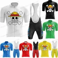 2022 Cartoon Anime One Piece Cycling Jersey Set Skull Cycling Clothing Straw Hat Pirate Groups Luffy Road Bike Suit MTB Maillot