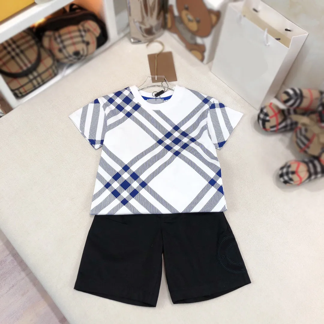 baby clothes High-quality children's wear, high-grade blue new series strikes directly on my aesthetics. 2024 new blue short-sleeved suit