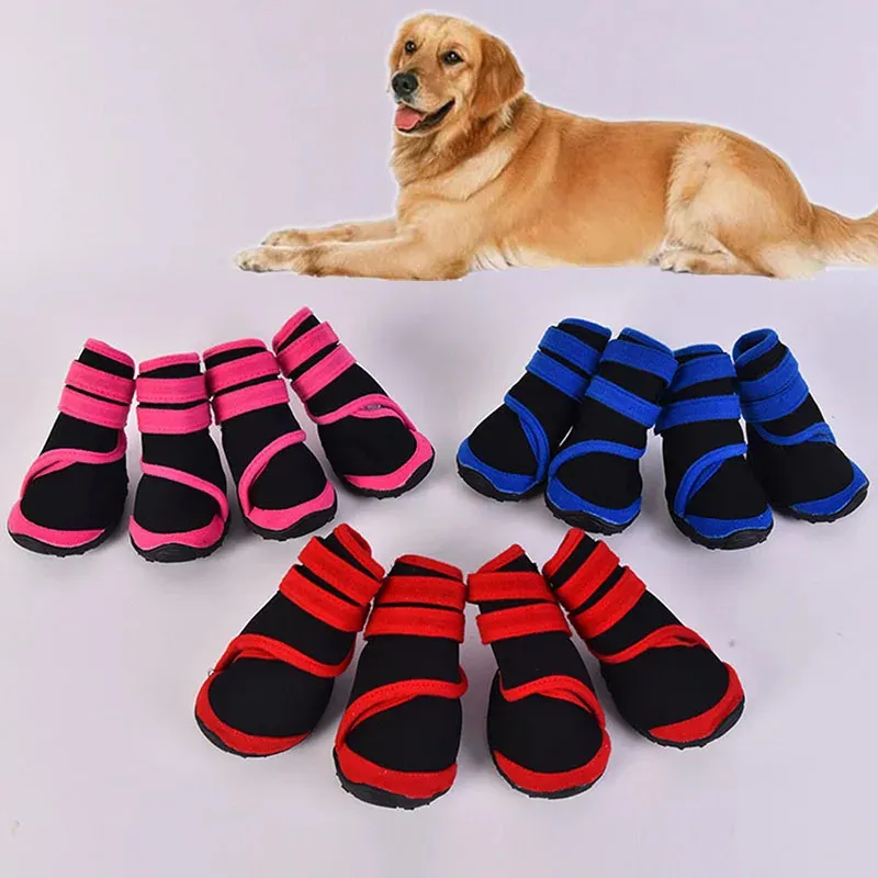 Botas impermeables para perros, zapatos para correr al aire libre, para perros medianos y grandes, con correas de sujeción y suela antideslizante resistente 240113