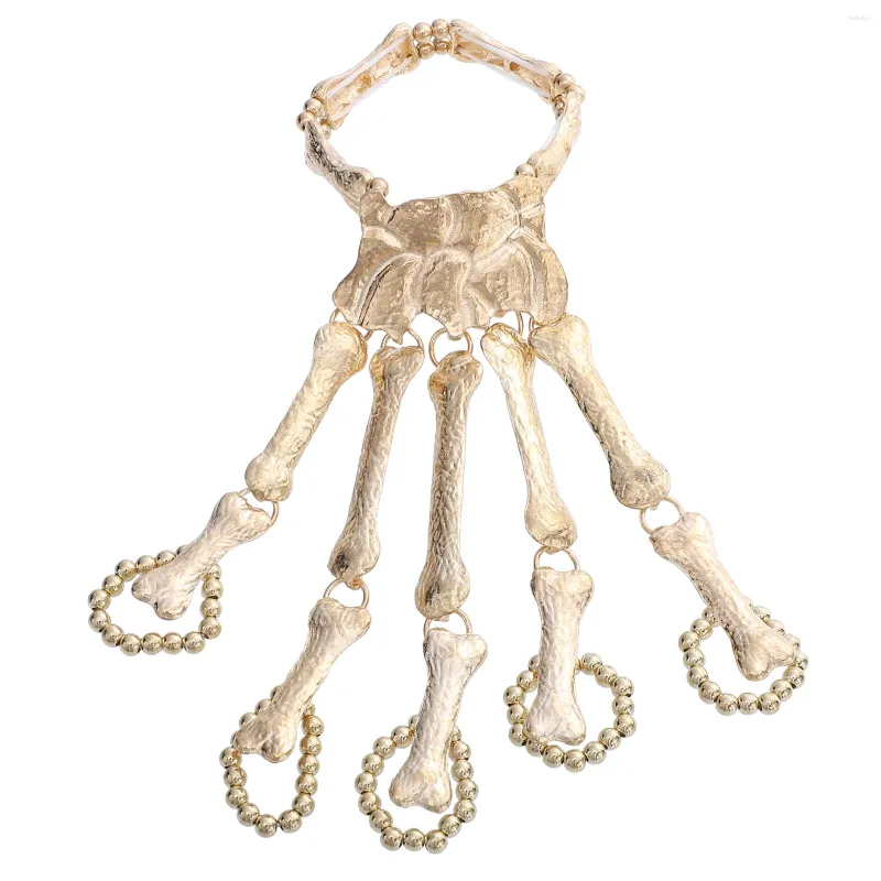 Bracelets de charme Halloween Crâne Doigts Bracelet Gothique Main Chaîne Os Joint Pour Les Femmes