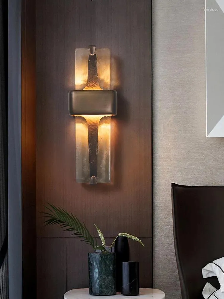 Wall Lamp All Copper Crystal Light Luxury Living Room Atmosphere Villa Corridor Aisle El Creative Personality Decoration