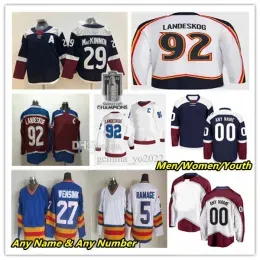 Colorado''Avalanche''Cale Makar Reverse Retro Hockey Jerseys Gabriel Landeskog Nathan MacKinnon Mikko Rantanen Valeri Nichushkin Josh Manson