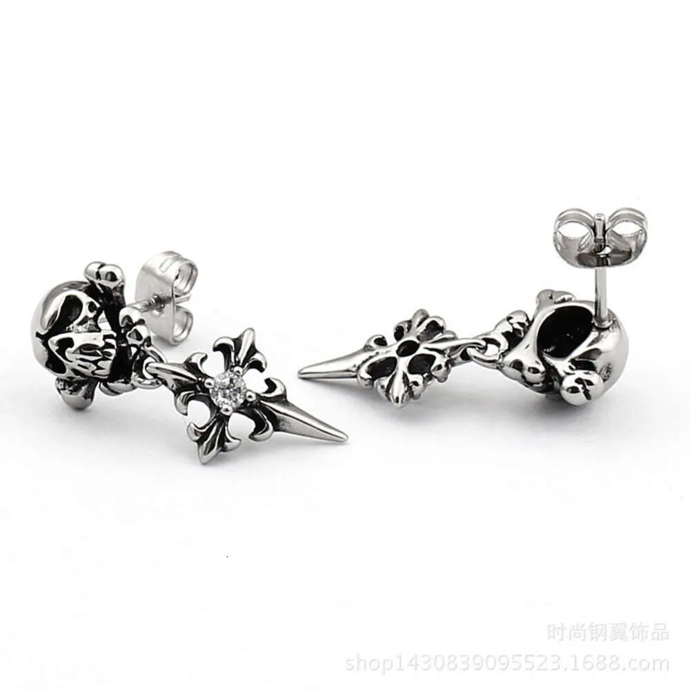 Luxury Brand Designer Earrings for Women CH Chromes Cross Jewerlry Titanium Steel Skull Heart Ear Ring Girl Eardrop EarStud Valentine Gift Free Shipping AVTZ