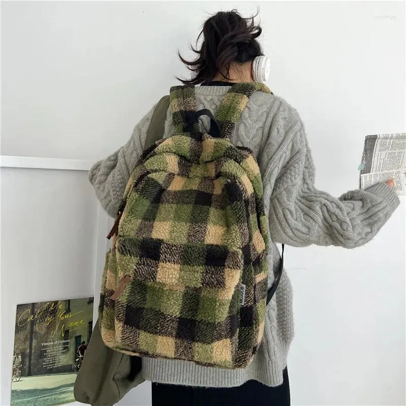 School Bags Trendy Luxury Colorful Design Unisex Women Teens Lady Furry Satchel Handbag Travel Rucksack Packsack Backpacks Shoulders Bag